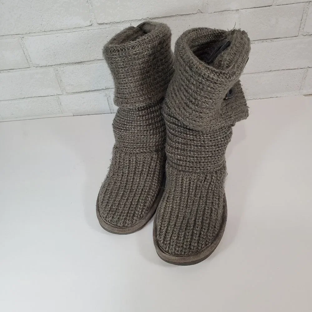 BearPaw gray sweater boots